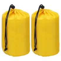 Uxcell Stuff Sack, 9 x 17 Inch Waterproof Outdoor Storage Sack Portable Drawstring Dust Flap Bag Lightweight Sleeping Bag Yellow 2 Pcs
