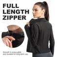 thumbnail image 4 of Hipuroga Womens Lightweight Cropped Workout Jackets Zip Up Slim Fit Yoga Jacket with Thumb Holes for Athletic Running Black M, 4 of 6