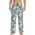 thumbnail image 2 of Goofa Flower Printed Soft Pajama Pants for Men, Wide Leg Comfy Casual Lounge Yoga Pants-XX-Large, 2 of 9