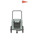 thumbnail image 2 of vidaXL Pet Bike Trailer Grey Oxford Fabric and Iron, 2 of 5