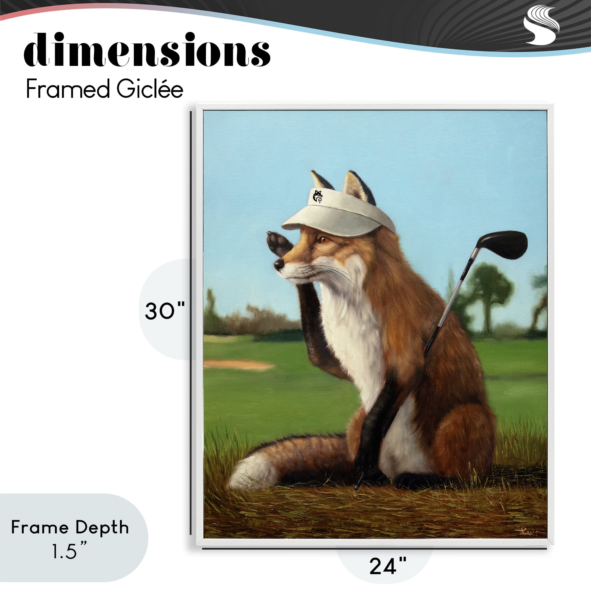 Stupell Industries Fox Drive Golfer White Framed Giclee Art, design by Lucia Heffernan