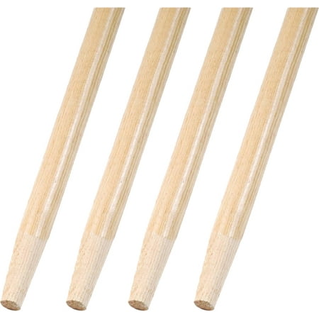 Boardwalk Tapered End Lacquered Hardwood Broom Handle, Bundle of 4
