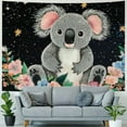 thumbnail image 4 of SHERONV  Cute Koala Tapestry Sliver Grey Glitter Galaxy Wall Hanging for Kids Girls Room Decor,  Animals Wall Blanket Tapestries 60x50inch, 4 of 6