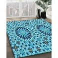 thumbnail image 2 of Ahgly Company Indoor Rectangle Patterned Blue Eyes Blue Area Rugs, 4' x 6', 2 of 6