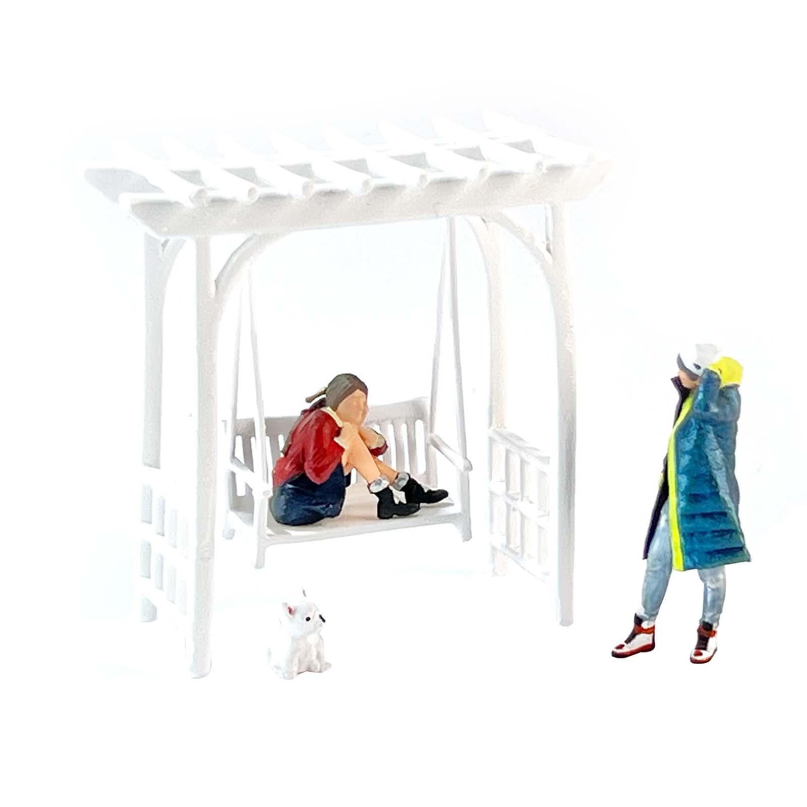 LeeQinersw 1/64 Scale Figure Resin Realistic Painted Figure DIY Scene Fairy Gardens Diorama