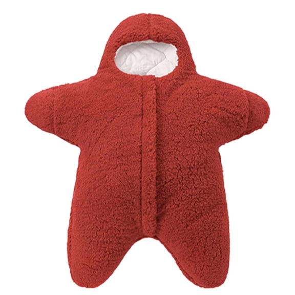Starfish Hooded Thick Baby Wearable Sleep Blanket, Soft Warm Newborn Wrap Swaddle, Comfort Infant Sleeping Bag for Indoor & Outdoor Daily Use