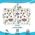 thumbnail image 2 of White Baseball Fun Club Pattern Hooded Bath Towel，50"x30" for Ages 3 To 12 Kids, Quick Dry Lightweight Soft Microfiber Hood Beach Towel Cover Up for Kids, 2 of 7
