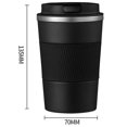 thumbnail image 4 of Taza de café doble de acero inoxidable de 380 ml con estuche antideslizante, termo para coche, botella aislada de viaje, 4 of 5