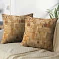 thumbnail image 4 of LALILO Throw Pillow Covers Wood Wood Material Wooden Bamboo Timber Cushion Cover 18" x 18", 2 Pack, 4 of 6