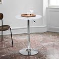 thumbnail image 2 of Armen Living Bentley Modern Adjustable Height Swivel Pub Table with White Wood Top and Chrome Metal Base, 2 of 5