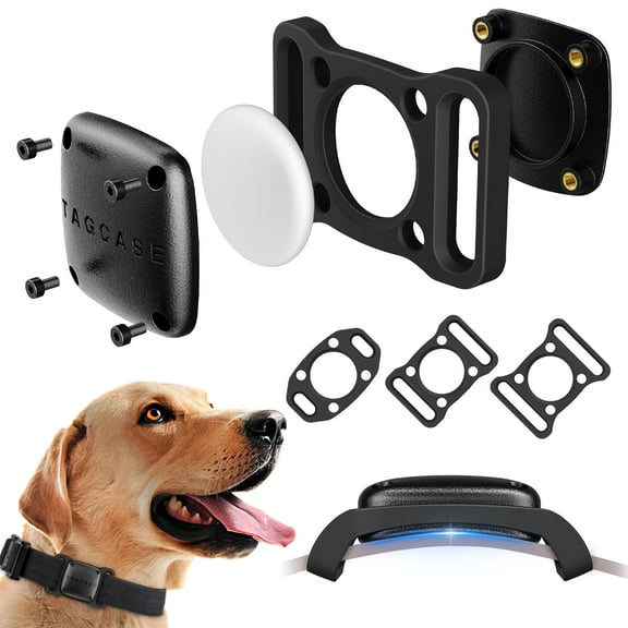 AirTag Dog Collar Holder - Waterproof & Dustproof | Ultra-Durable | The Silicone Buckle Collar-Friendly Apple Air Tag Case for Dogs and Cats | Three Sizes of Buckles