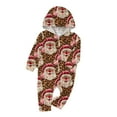 thumbnail image 5 of Odeerbi Christmas Onesie Pajamas for Family Holiday Hooded Sleep Jumpsuit Long Sleeve Family Christmas Pajamas Matching Sets Infant Stripe Print Jumpsuit Sleepwear Xmas PJs Set Multicolor, 5 of 6
