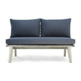 thumbnail image 7 of Russell Outdoor Acacia Wood Loveseat with Cushion, Weathered Gray, Gray, 7 of 7