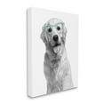 thumbnail image 2 of Stupell Industries Monochrome Golden Retriever Dog Smiling Glasses Design Graphic Art Gallery-Wrapped Canvas Print Wall Art, 16x20, by Annalisa Latella, 2 of 5