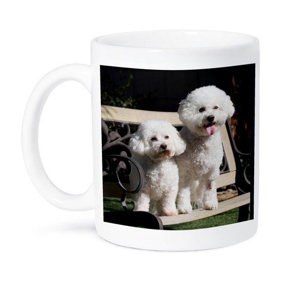 3dRose, Two Bishon Frise dog - US05 ZMU0060 - Zandria Muench Beraldo, 15oz Mug
