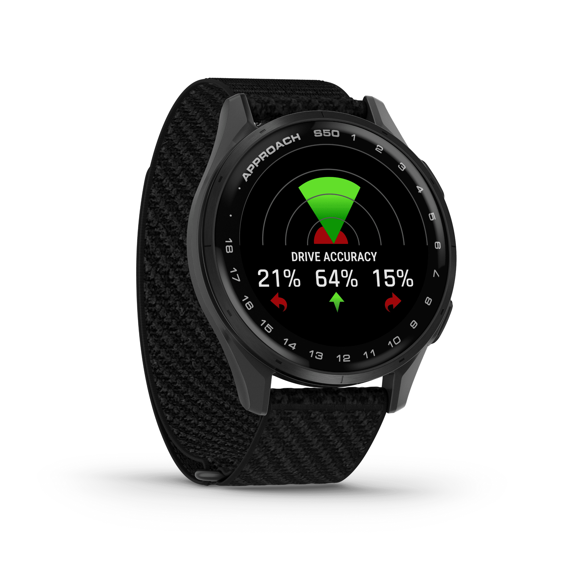 Garmin Approach® S50, Advanced Golf GPS Smartwatch, AMOLED Display, Wrist-Based Heart Rate, with Black Comfort Fit Nylon Band