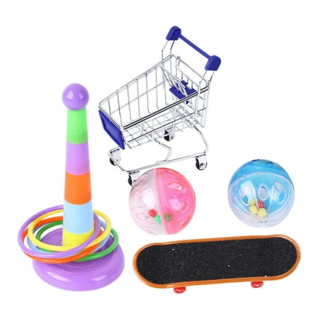 Educational Parrot Toys, Intelligence Interactive Shopping Cart Balls, Bird Training Toy for Budgie Funny Birds Toy Parakeet Lovebird Macaws
