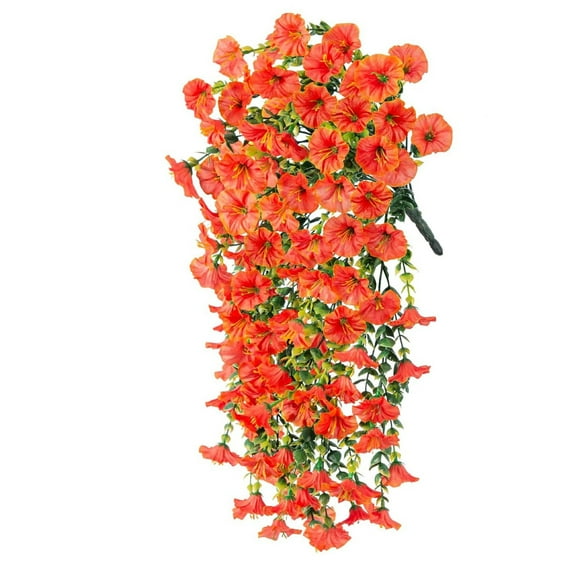 1PC Artificial Hanging Flower Vine, Artificial Flowers For Outdoors Faux Plants Lifelike Silk Petunia Garland for Home Wedding Party Garden Wall Decor, 29.5 Inches Long