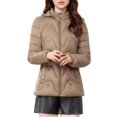 thumbnail image 2 of PiGOGI Women's Winter Jacket Casual Long Sleeve Hooded Colored Jacket Fashion Outwear Khaki 4XL, 2 of 6