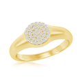 thumbnail image 1 of Daily Delight TheJewelryHut Designer Sterling Silver Micro Pave CZ Round Ring - Gold Plated, 1 of 2