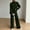 Green, variant on Womens Sweat Suits 2 Piece Set Comfort High Crew Neck Long Sleeve Sweatshirt Drawstring High Waist Wide Leg Pants Suit Lightweight Track Suits Casual Solid Color Lounge Sets M