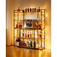 thumbnail image 6 of Kitchen Bakers Rack with Power Outlet 55 * 66inch, Microwave Oven Stand with Storage 4 Tiers, Coffee Bar Table with 6 S Hooks, Kitchen Storage Shelf Rack for Spices, Pots, Rustic Brown, 6 of 9