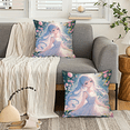 thumbnail image 3 of 1 Pc Anime Girl in Floral Garden Throw Pillow Insert, Throw Pillows for Couch Sofa Bed, Machine Washable Pillows, Decorative Fluffy Throw Pillow Inserts Cotton Fabric (White, 18x18inch), 3 of 8