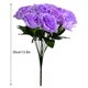 thumbnail image 2 of Ramo de flores de rosas artificiales de 12 cabezas, decoración floral de simulación, ramo de flores falsas nupciales de boda, púrpura claro Jumpingount HA7624-05B, 2 of 6