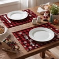 thumbnail image 4 of Smile Snowflake Buffalo Check Plaid Christmas Placemats 4-Pack 12 x 18 Inch, 4 of 7