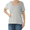 thumbnail image 2 of Sanctuary Clothing Womens Twist Sleeve Basic T-Shirt, Grey, X-Small, 2 of 3