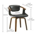 thumbnail image 6 of Art Leon Office Chair, Faux Leather Swivel Desk Chair with Wood Legs, Gray, 6 of 8