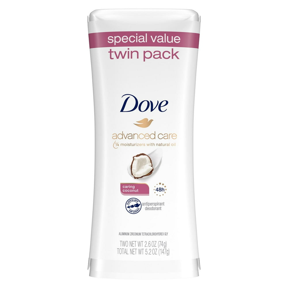 Dove Advanced Care Antiperspirant Deodorant Stick Caring Coconut, 2.6
