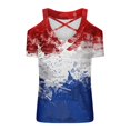 thumbnail image 4 of Fiudx Ofertas Flash Artículos En Oferta Blusa Estampada a La Moda con Cuello En V y Manga Corta para Mujer, 4 of 4