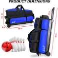 thumbnail image 7 of WOLT Bowling Ball Bag 3 Ball Roller Bowling Bags with Wheels Separate Shoe Compartment Retractable Handle Extends to 38’’ Blue, 7 of 7