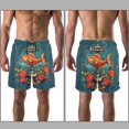 thumbnail image 3 of luoweisi Men's Beach Shorts Quick Dry Swim Trunks with Mesh Lining Anchor Fish 2XL, 3 of 5