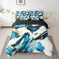 thumbnail image 2 of Erosebridal Modern Fashion Bedding Sets Queen Size, Watercolor Artwork Comforter Sets with Sheets, Cyan Reversible Bed Sheets Set, Ultra Soft Room Decorative, 7 Pieces, 2 of 6