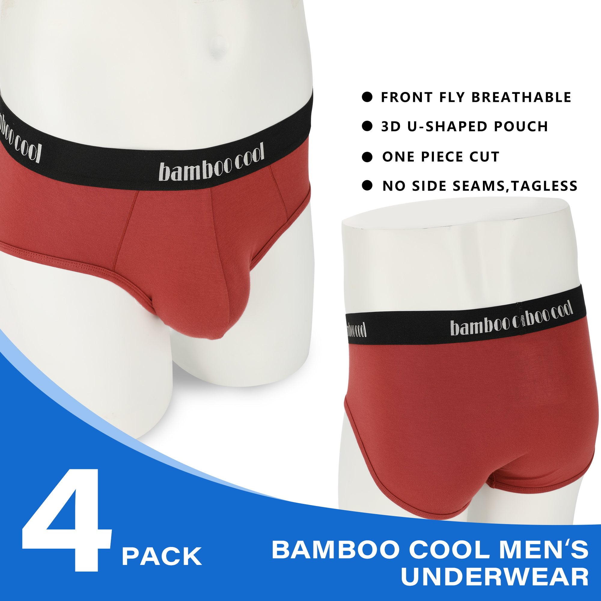 Bamboo Men's Briefs,Lightweight Underwear,Cooling Briefs for Men,M