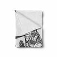 thumbnail image 2 of Retro Soft Flannel Fleece Throw Blanket, Roman Warrior in a Chariot Pulled by 2 Horses Historic Carriage Monochrome, Cozy Plush for Indoor and Outdoor Use, 50" x 70", Black White, by Ambesonne, 2 of 6