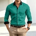 thumbnail image 6 of Yungyresw Mens Long Sleeve Button Down Shirts Mandarin Collar Dress Shirt Wrinkle Resistant Formal for Business Casual, 6 of 7
