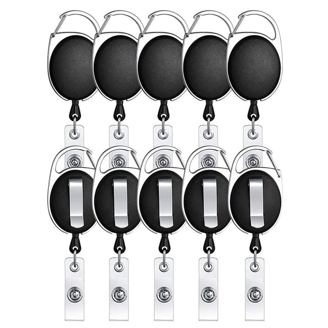 10 Pcs Enrouleur Portable Rétractable Ceinture Clip Porte-Clés Porte-Cartes Porte-Clés