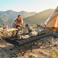thumbnail image 2 of Outsunny Camping Cot with Pad, 32" Extra Wide Folding Cots, Black, 2 of 10