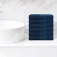 thumbnail image 2 of REGALWOVEN Striped Cotton Washcloths, Comfort 6 Pack Face Towels, Absorbent Towels for Hotel, Spa Navy Blue 13' x 13', 2 of 7
