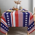 thumbnail image 3 of 4th of July Tablecloth 60 x 84 inch Memorial Day Patriotic Table Cloths Waterproof American Flag Table Cloth for Rectangle Table, 3 of 6