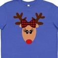 thumbnail image 4 of Inktastic Cute Girl Reindeer with Buffalo Plaid Bow Youth T-Shirt, 4 of 5