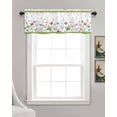 thumbnail image 3 of Green White Linen Curtain Valance for Bedroom/Bathroom/Kitchen/Office/Living/Dining Room Window,Watercolor Fashion Illustration Boho Pocket Topper Drapes Decorative Cafe Drapery Panel 60"x18", 3 of 6