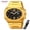 Gold+black, variant on Watch for Men, Polygonal Steel Band Quartz Watch with Sub-Dials and Stopwatch, Date Display and Decorative Moon-Style Dial