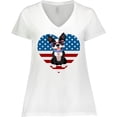 thumbnail image 3 of Inktastic Boston Terrier Dog US Flag July 4th Women's Plus Size V-Neck T-Shirt, 3 of 5