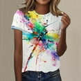 thumbnail image 2 of Stylish Women's T-Shirts for Everyday Wear - Women's F Print Round Neck Short Sleeve Top - and Comfortable Design for Casual Outfits, 2 of 5