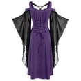 FNFYFH Women Plus Size Witch Dresses Vintage Halloween Costumes ...