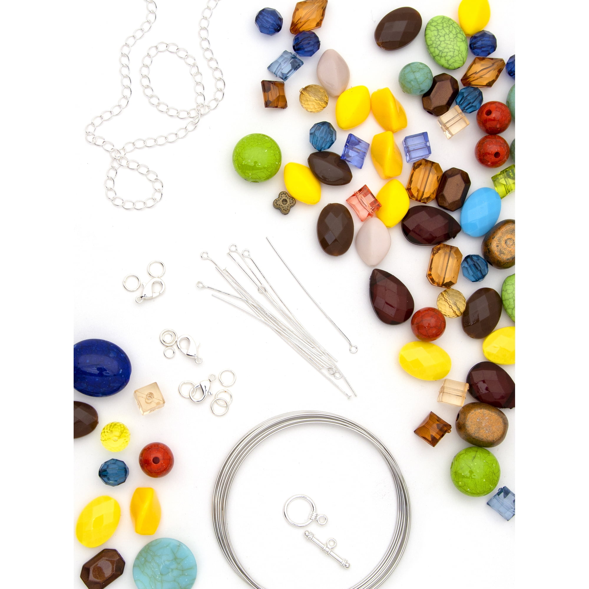Cousin DIY Metal Ball Hook Earwires Silver Finish Set, 142 Pieces, Jewelry Clasps & Hooks